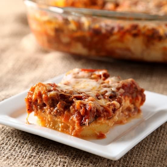 Sausage & Cheese Polenta Casserole