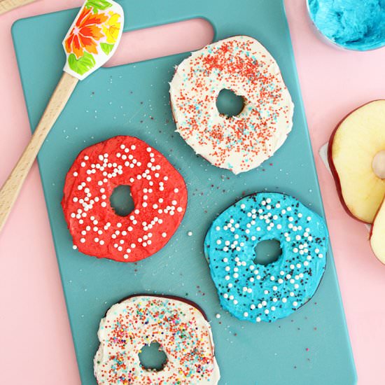 Red, White & Blue Apple Donuts