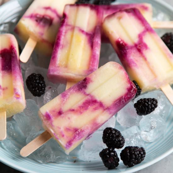 Blackberry Swirl Pineapple Popsicle