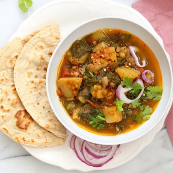 Instant Pot Aloo Palak Dal