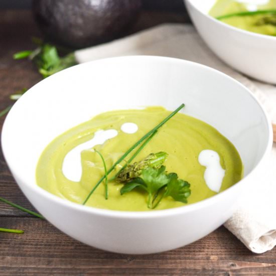 Chilled Asparagus Avocado Soup