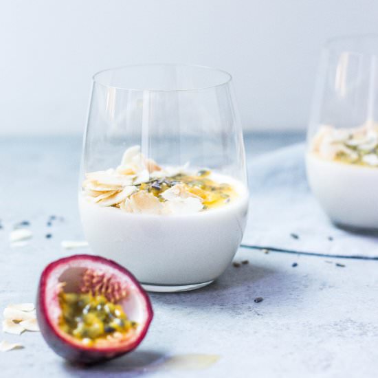 Coconut Passion Fruit Panna Cotta