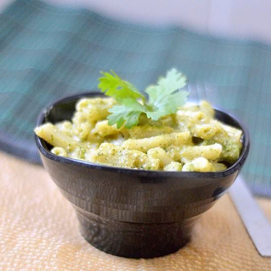 Pasta in cashew coriander sauce