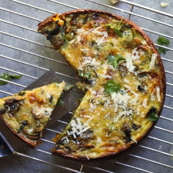 Veggie Quiche w/ Sweet Potato Crust