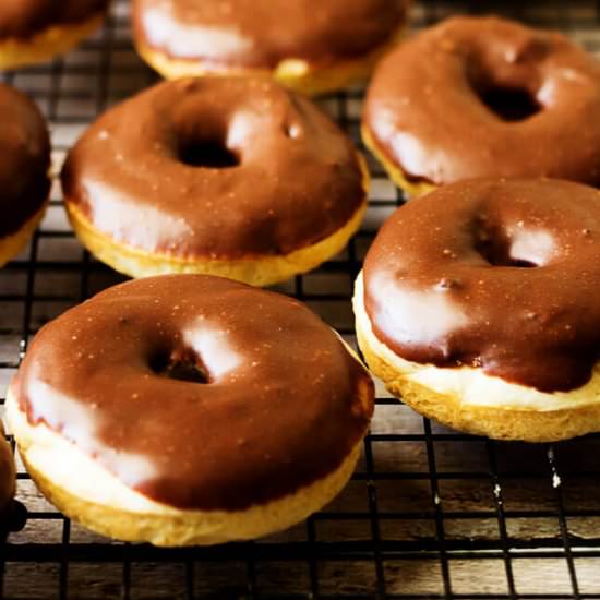 Cake Donuts with Nutella Glaze