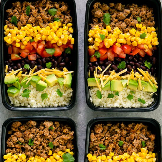 Turkey Taco Bowls Meal Prep