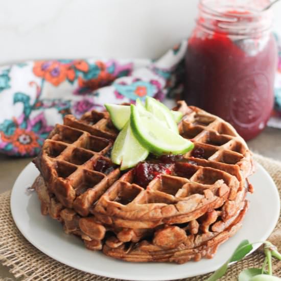 Chocolate Banana Yogurt Waffles