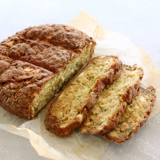 Simple Zucchini Feta Soda Bread