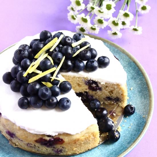 Vegan Lemon Blueberry Cake (GF)