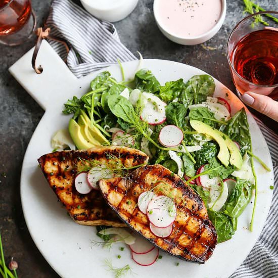Grilled Swordfish with Rosé Mayo