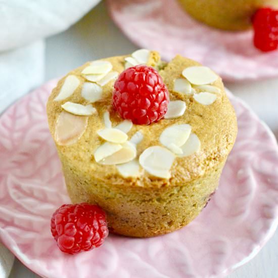 Healthy Raspberry Almond Muffins