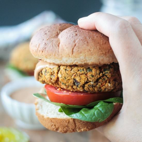 Kidney Bean Kale BBQ Burger