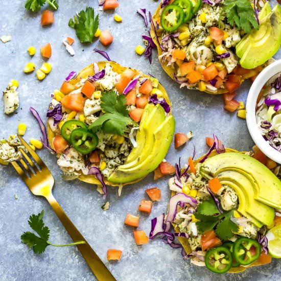 Tilapia Tostadas with Salsa Verde