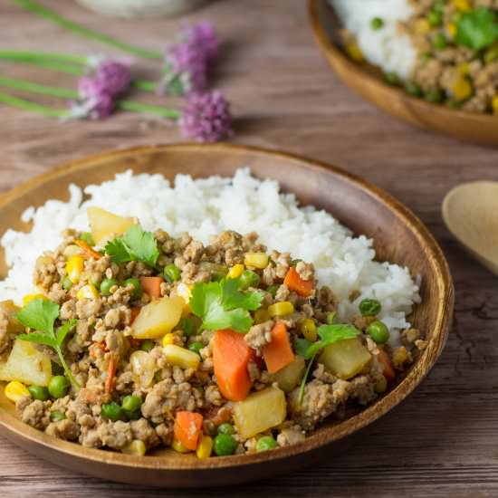 Sauteed Ground Pork with Vegetables