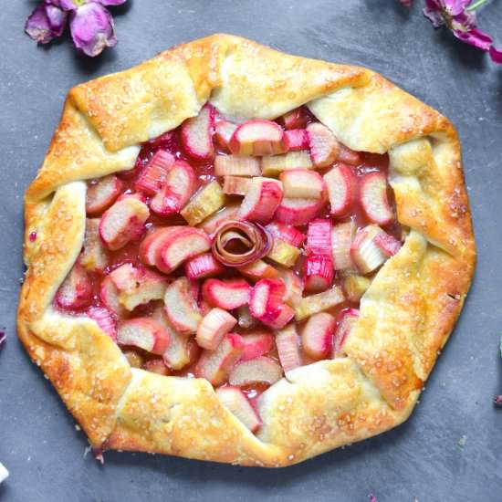 Rhubarb Rose Galette