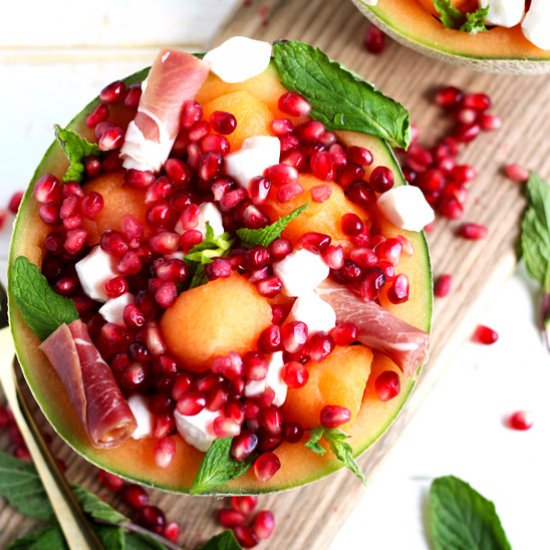 Fresh Melon Mint Caprese Salad