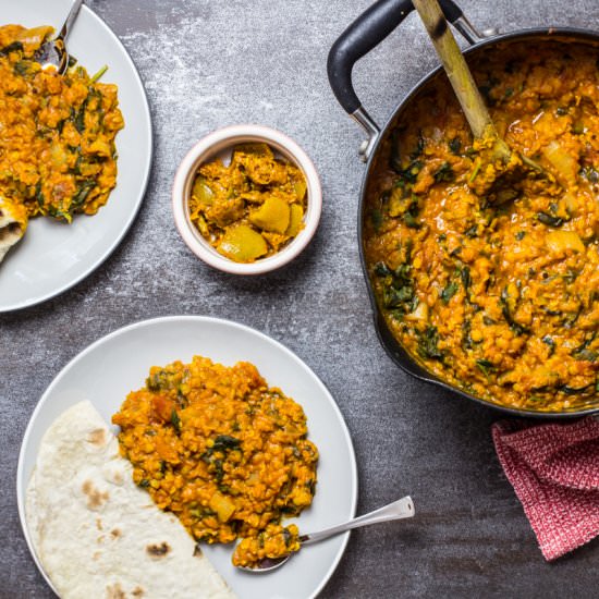 Spicy Lentil Curry with Spinach