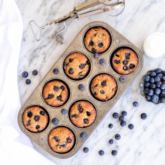 Paleo Blueberry Banana Muffins