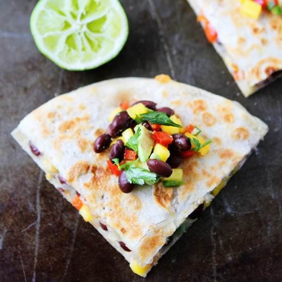 Mango Black Bean Quesadillas