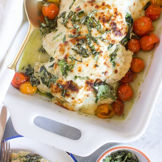Pesto Caprese Chicken Casserole