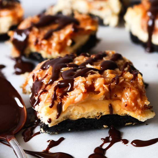 Coconut Caramel Cheesecake Bars
