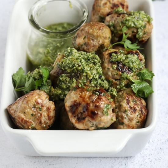 Turkey Meatballs with Pesto