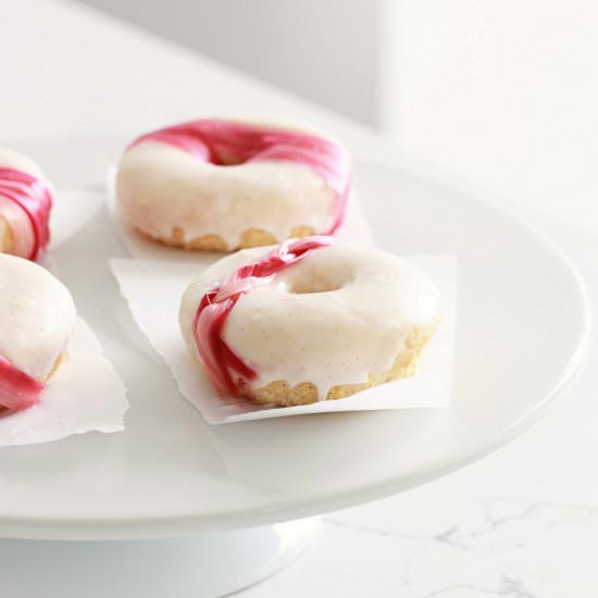 Rhubarb Vanilla Bean Donuts