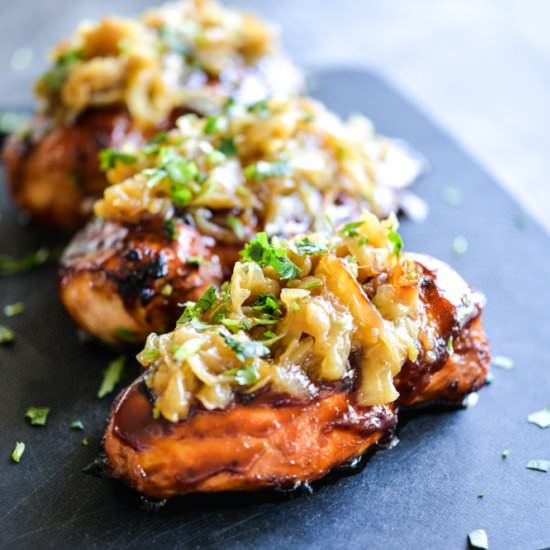 Smothered BBQ Chicken Breasts