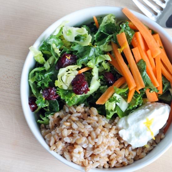 Shaved Brussels Sprouts Grain Bowl