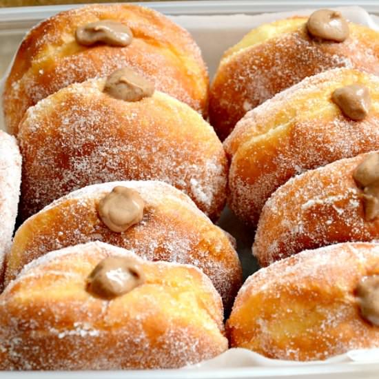 Chocolate Custard Filled Doughnuts
