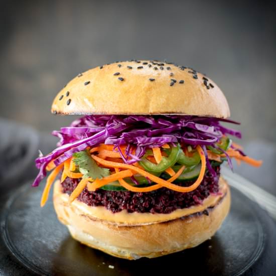Banh Mi Beet Quinoa Burger