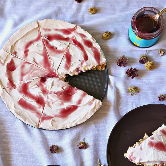 No bake Honey Blueberry Fusion Cheesecake