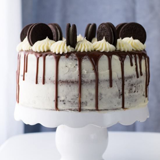 Three Layer Chocolate Oreo Cake