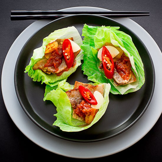 Korean Pork Belly Wrap