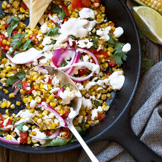 Charred Corn and Pepper Skillet