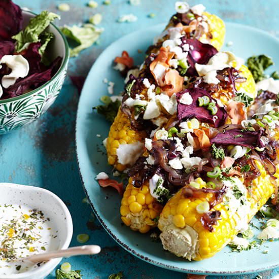 Roasted corn on the cob