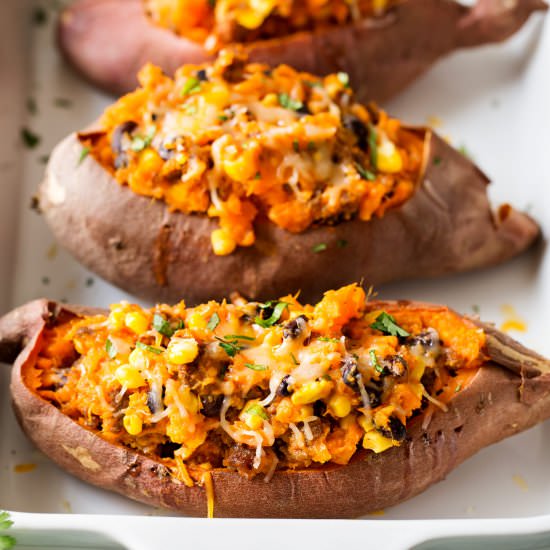 Chorizo Stuffed Sweet Potatoes
