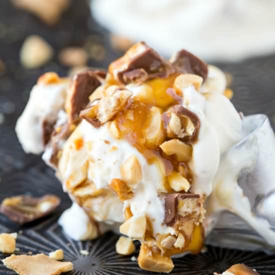 Snickers No-Churn Ice Cream