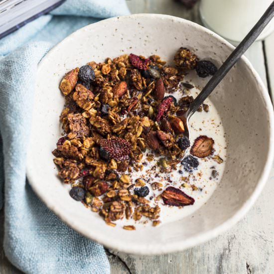Nut Butter Granola with Cacao Nibs
