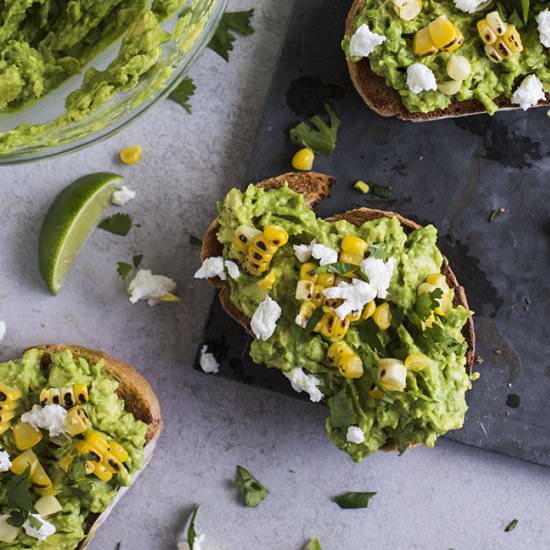 Grilled Corn Avocado Toast