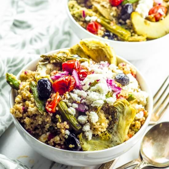 Roasted Veggie & Quinoa Greek Salad