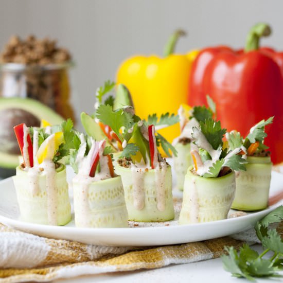 Raw Mexican Zucchini Roll Ups