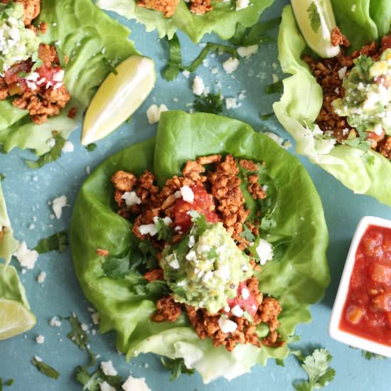 20 Minute Turkey Taco Lettuce Wraps