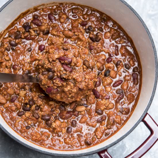 Three Bean Turkey Chili