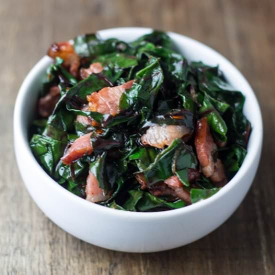 low fodmap swiss chard and bacon