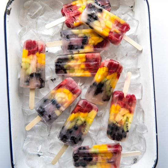Easy Healthy Rainbow Popsicles
