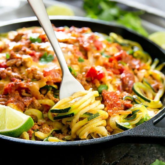 One Pot Taco Zucchini Noodles
