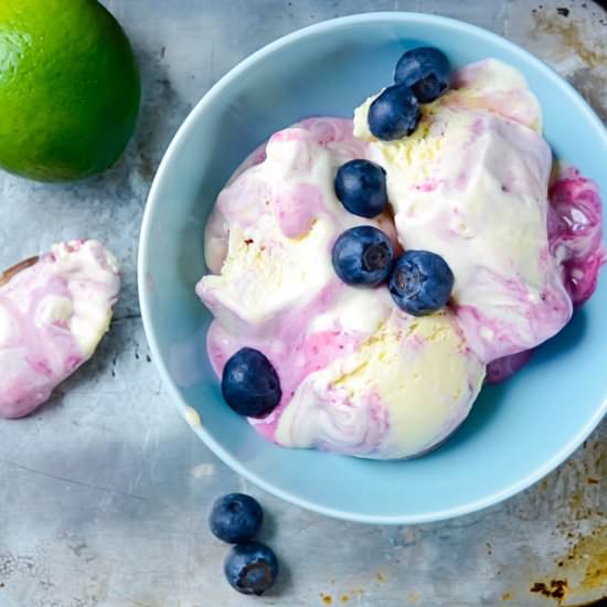 Blueberry Swirl Key Lime Ice Cream