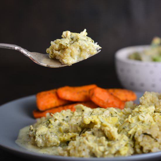 Creamy Chicken Gravy over Quinoa