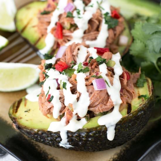 Grilled Pulled Pork Tex Mex Avocado